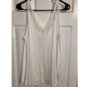 Torrid white/ivory super soft lace inset tank